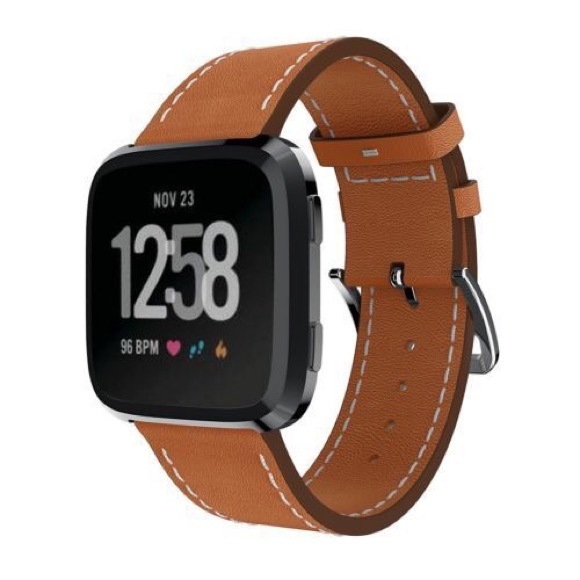 Boutique Other - Fitbit Versa Premium Italian Leather Brown Band